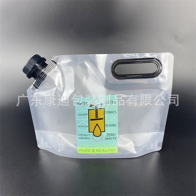 10L双吸嘴阀门液体水袋|1-10L矿泉水自立包装袋定制