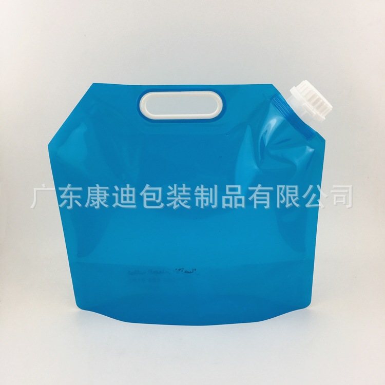 厂家定制双吸嘴自立液体袋 | 5L/10L 大容量上下出口手提水袋 | 尼龙PE透明复合包装