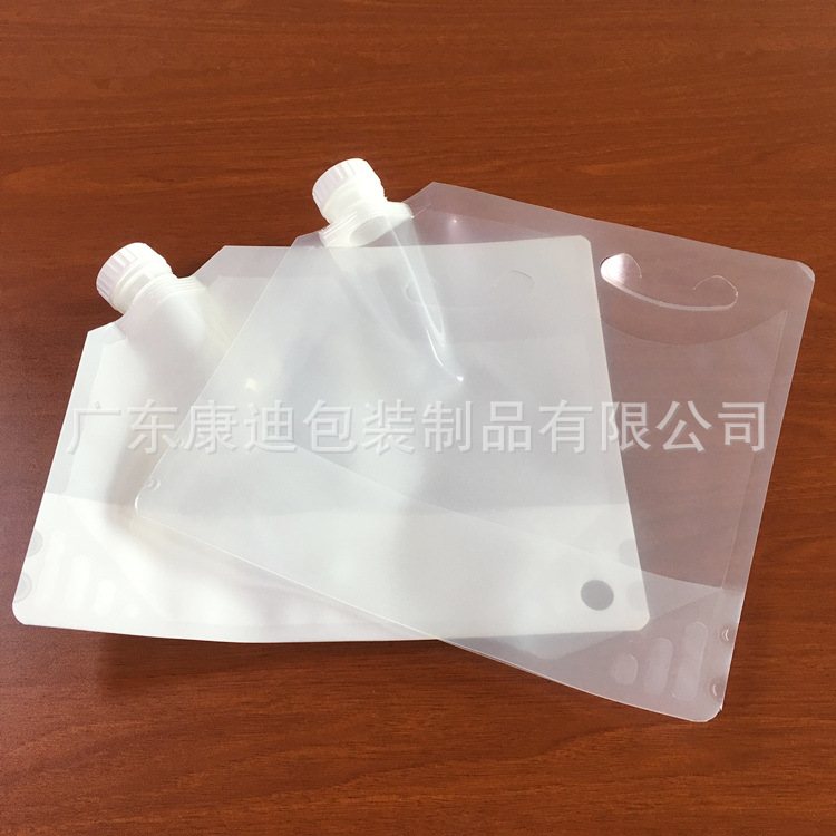厂家定制双吸嘴自立液体袋 | 5L/10L 大容量上下出口手提水袋 | 尼龙PE透明复合包装