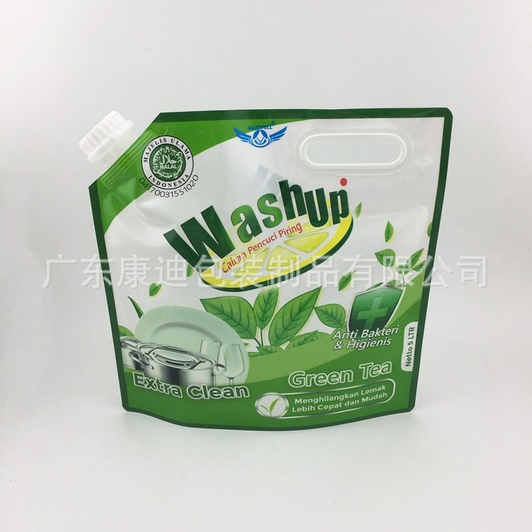 5–10L奶白PE自立吸嘴液体包装袋|日化洗衣液消毒水手提款(常规3L)