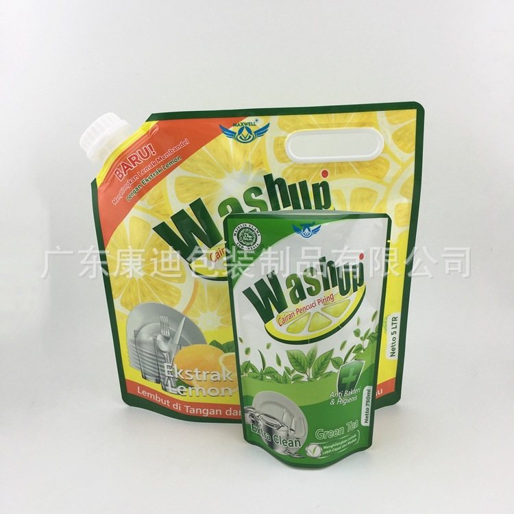 3L/5L/10L 透明自立吸嘴袋|防水涂料·瓷砖背胶液体包装 复合材质 大小口径旋盖 手提
