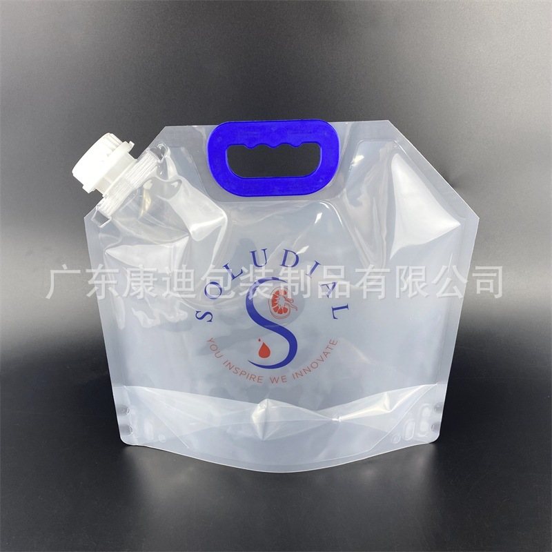 厂家直供5L可手提自立吸嘴水袋 | 大容量液体包装袋定制