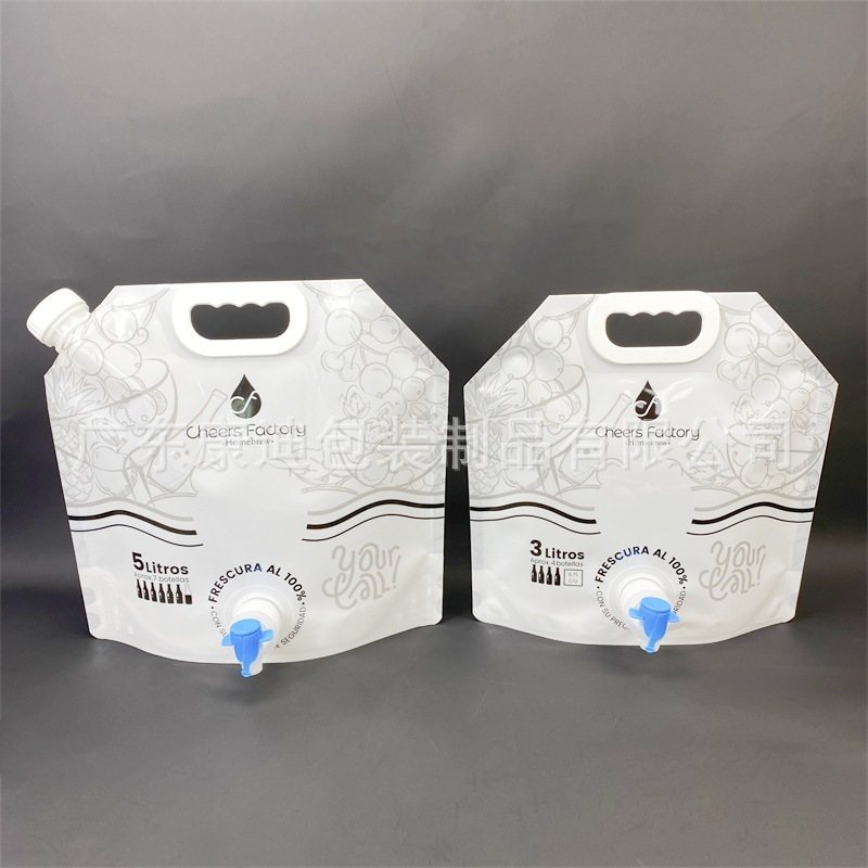 5L 定制液体吸嘴自立袋|镀铝/纯铝材质|1-8色印刷|食品饮用水山泉水包装