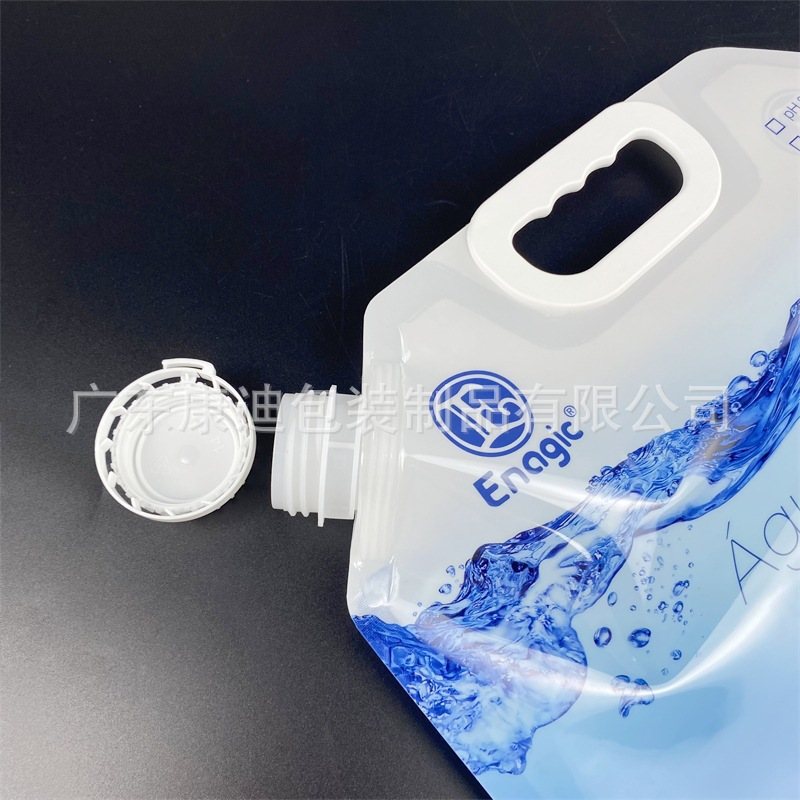 Custom Hydrogen-Rich Water Spout Pouch | Four-Side-Seal Penguin Bag, 1–10 L, Food-Grade AL/VMPET/Transparent, 8.6 Leak-Resistant Spout