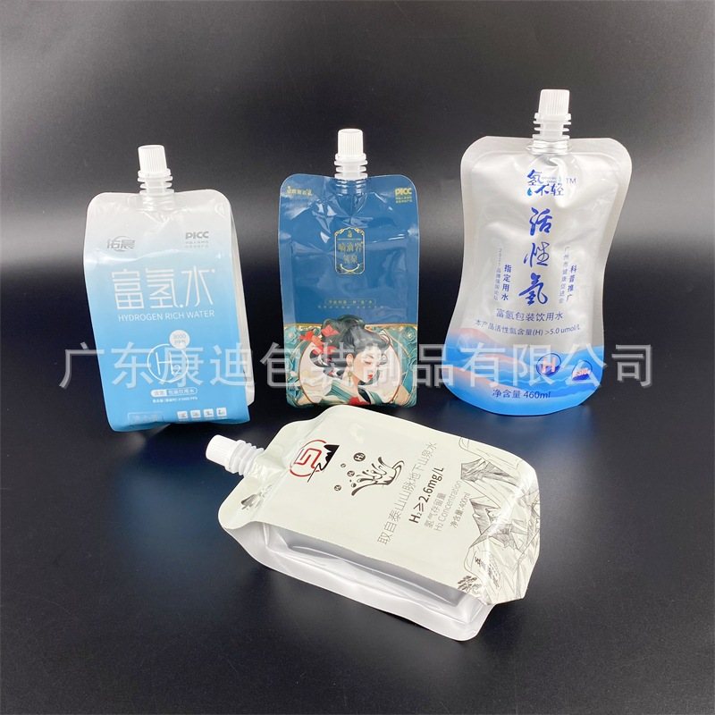 Custom High-Barrier Aluminum Foil Double Stand-Up Pouches with Spouts for Wine, Juice & Liquid Filling