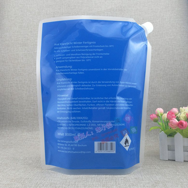 500g 洗衣液与洗手液补充装站立式吸嘴袋