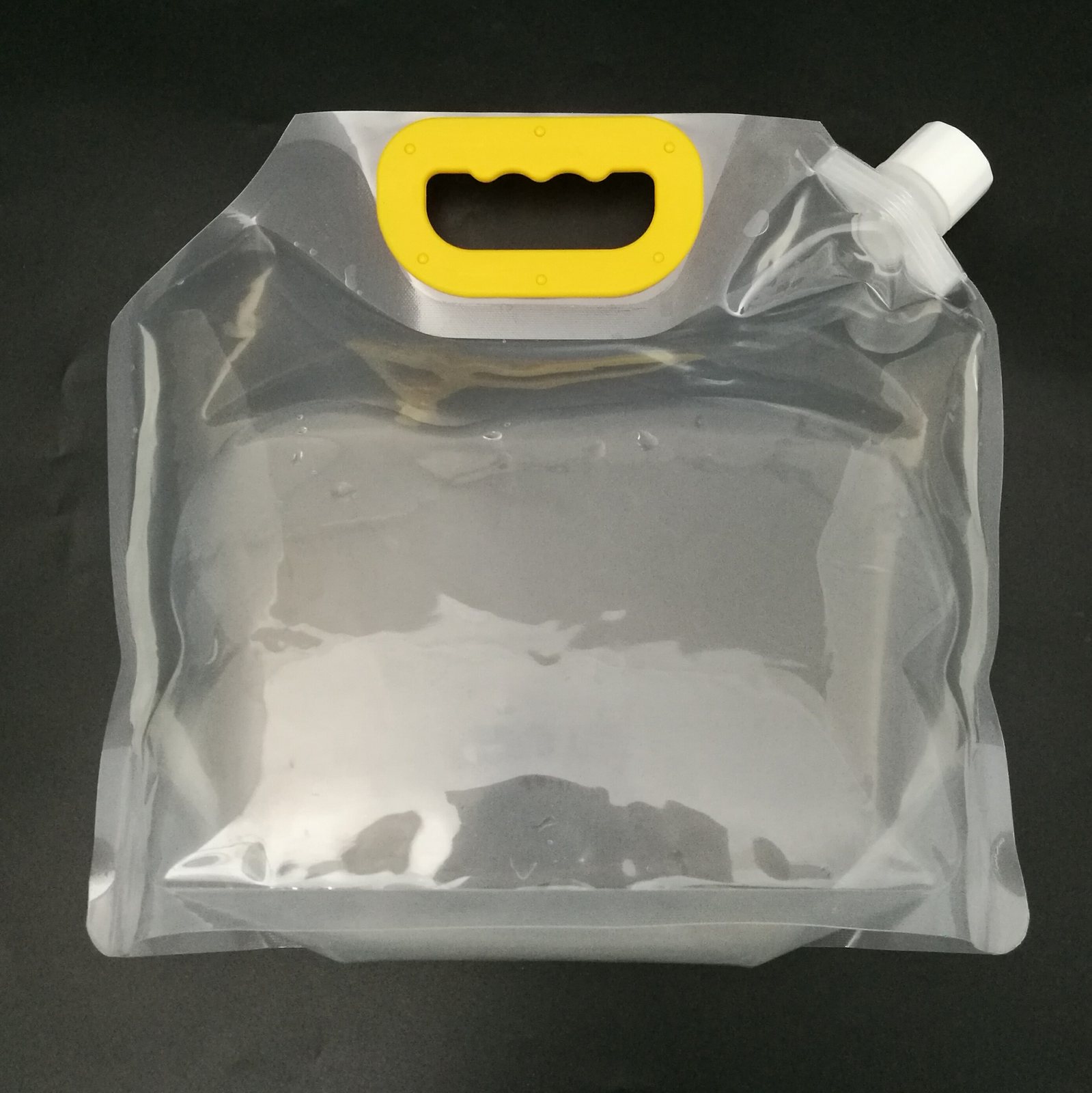 Freezer-Resistant Clear Beer Spout Pouch — 2.5 kg Stand-Up Bag with Reinforced Handle
