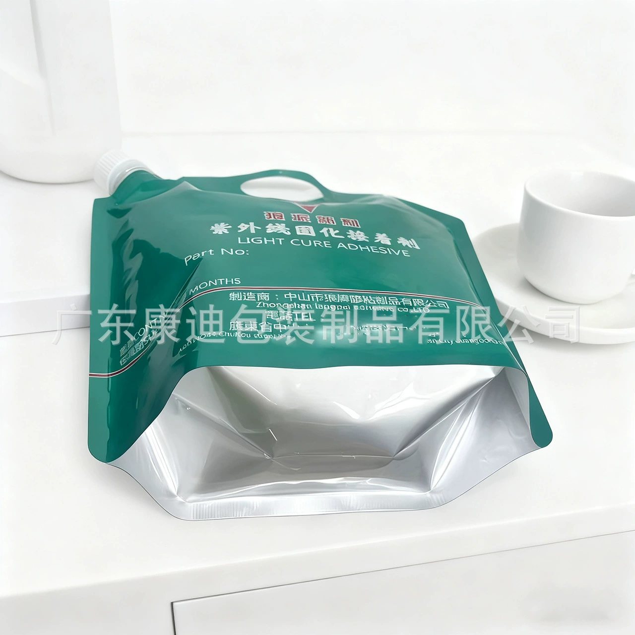 5kg Lemon Dishwashing Liquid Pouch — Custom Hand-Carry Spouted Liquid Bag