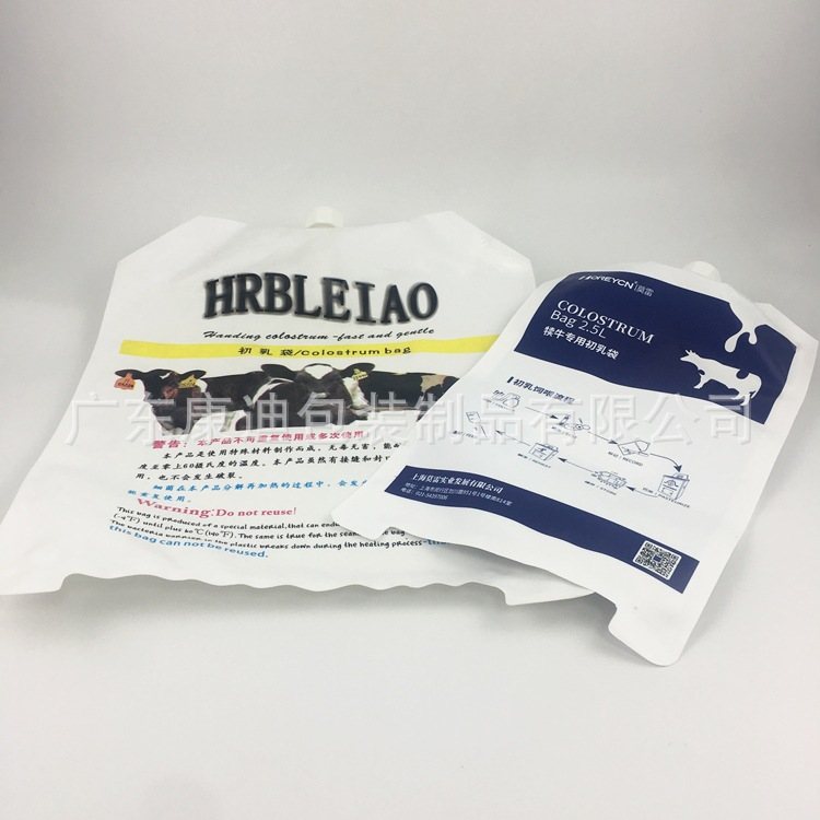 Custom 4L Large-Capacity Aluminium Foil Spout Pouch for Calf Colostrum Frozen Storage