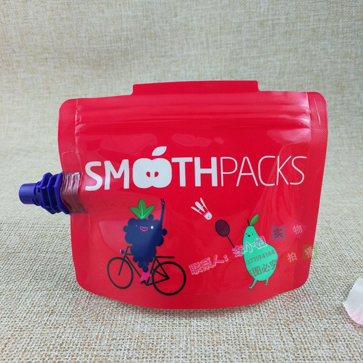Mushroom-Head Spout Self-Seal Zipper Stand-Up Pouches for Kids' Juice & Jelly