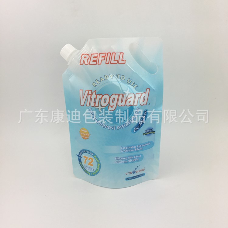 Custom 1L Spout Pouch for Hand Soap Refill and Alcohol Disinfectant Liquids