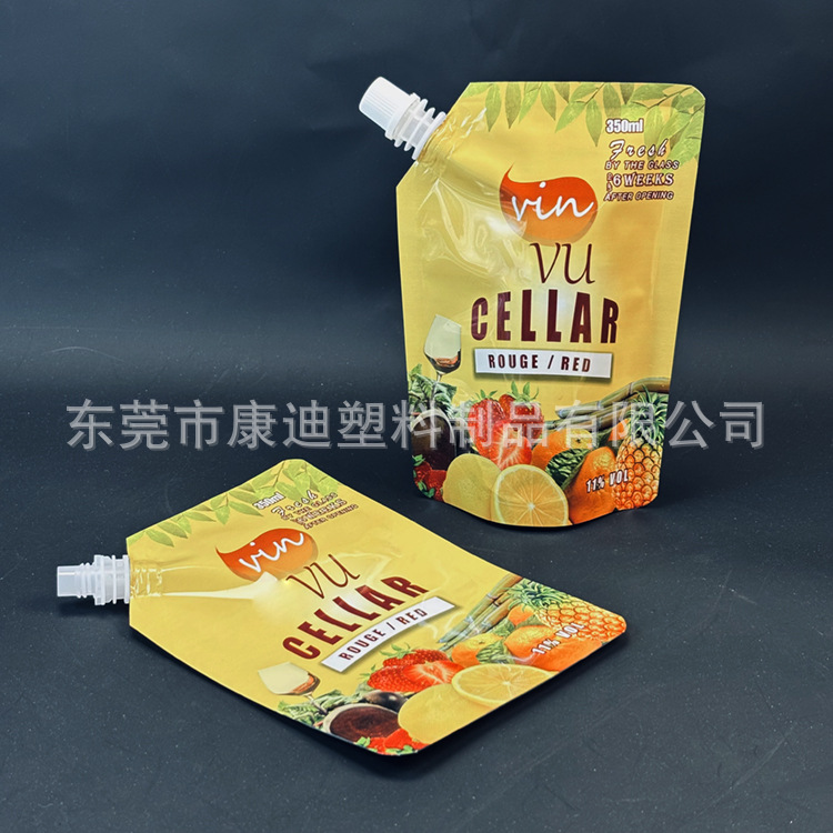 带吸嘴食品级双自立袋 250ml-350ml 果汁饮料铝箔复合包装